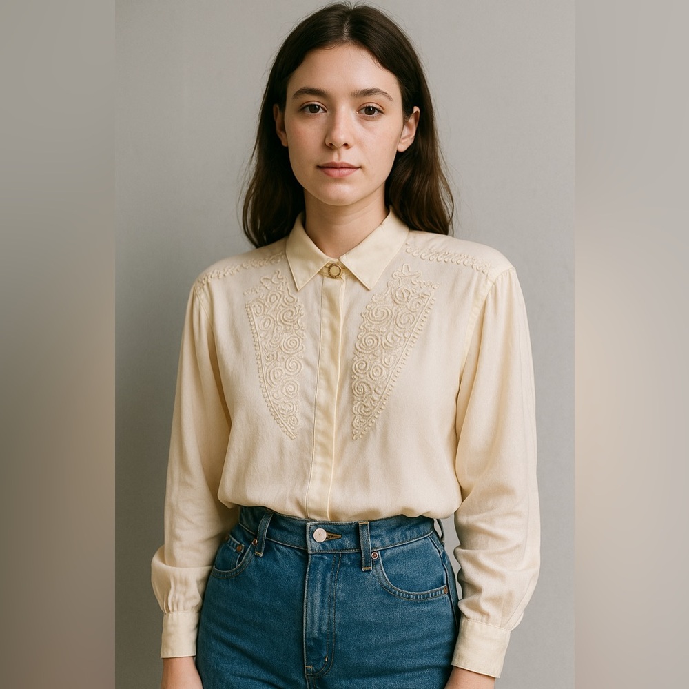 Como Seta Vintage 100% Silk Blouse